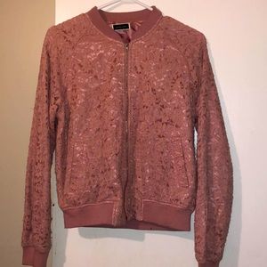 A florals bomber jacket. Very light but keeps your warm.